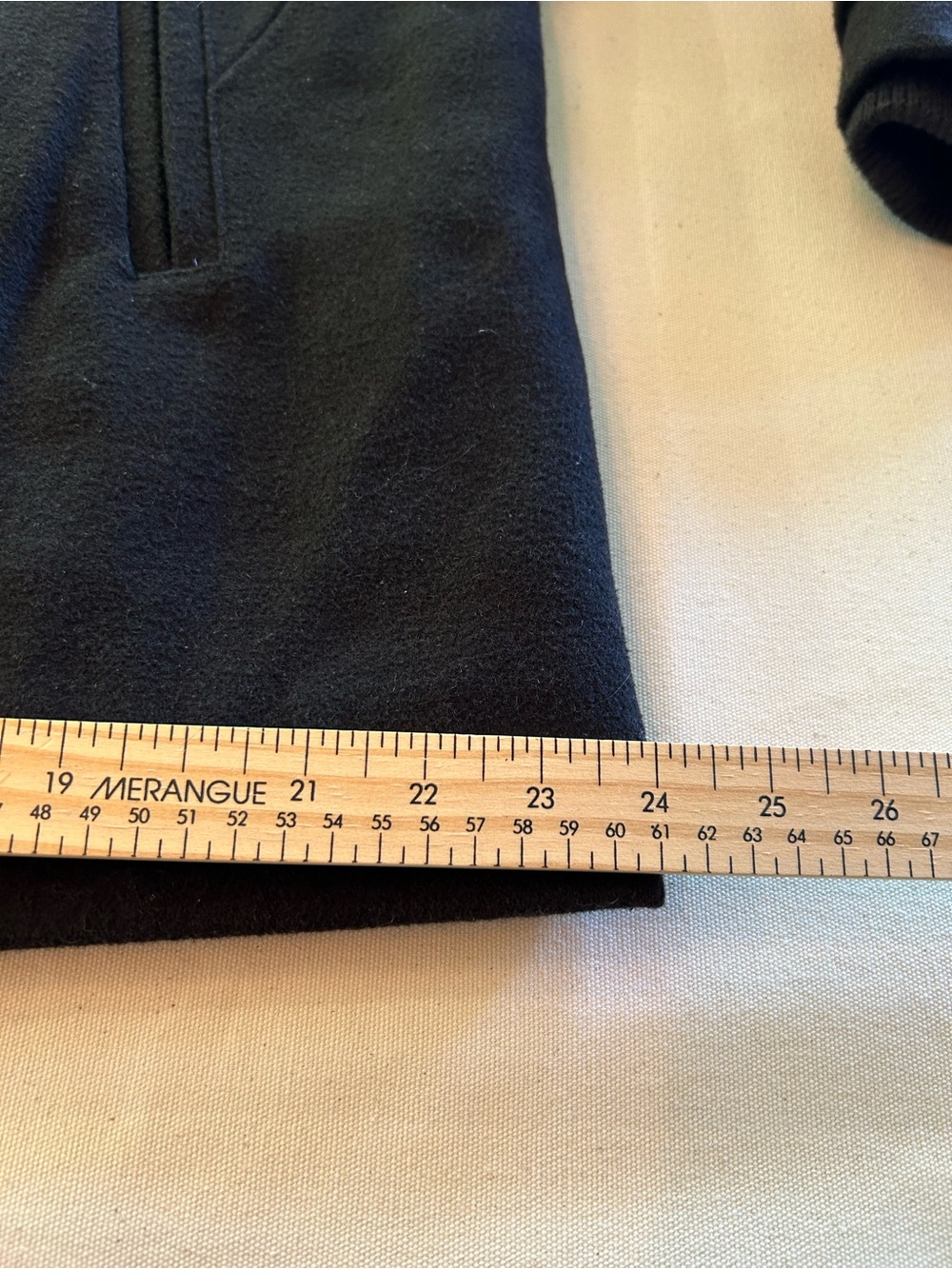 Projek Raw Luxe Men's Black Wool Blend Double Breasted Pea Coat L - Picture 7 of 10